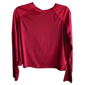 Champion Athletic Long Sleeve Crop Top In Red Women's Size Medium